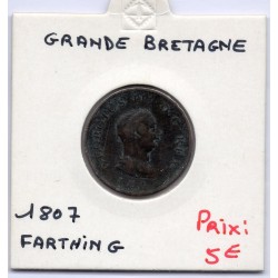 Grande Bretagne Farthing 1807 TTB, KM 661 pièce de monnaie