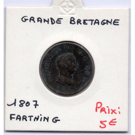 Grande Bretagne Farthing 1807 TTB, KM 661 pièce de monnaie