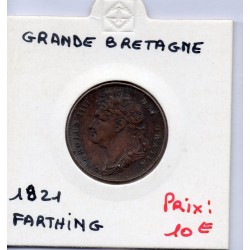 Grande Bretagne Farthing 1821 TTB, KM 677 pièce de monnaie