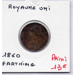 Grande Bretagne Farthing 1860 TTB, KM 747 pièce de monnaie