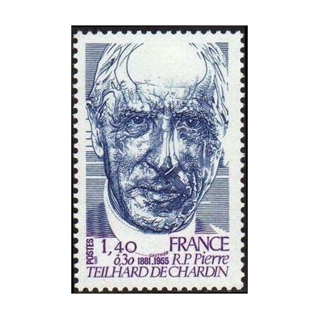 Timbre Yvert No 2152 Révérend-Père Pierre Theilhard de Chardin, Théologicien et savant