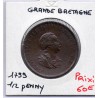 Grande Bretagne 1/2 Penny 1799 Sup, KM 647 pièce de monnaie