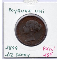 Grande Bretagne 1/2 Penny 1844 B+, KM 726 pièce de monnaie