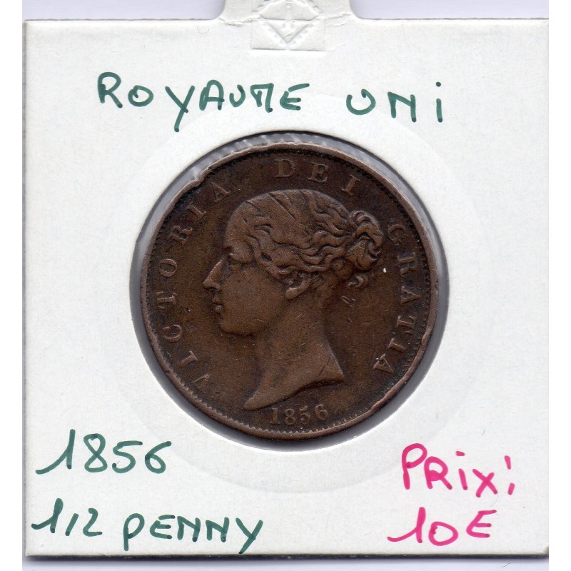 Grande Bretagne 1/2 Penny 1856 TB+, KM 726 pièce de monnaie