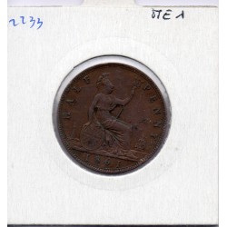 Grande Bretagne 1/2 Penny 1861 TTB+, KM 748 pièce de monnaie