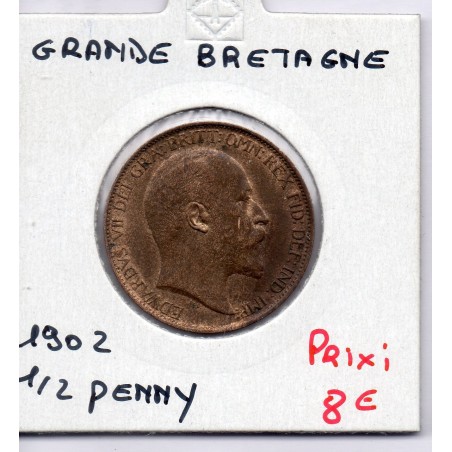 Grande Bretagne 1/2 Penny 1902 TTB+, KM 793 pièce de monnaie