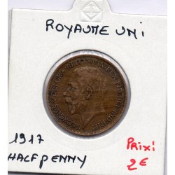 Grande Bretagne 1/2 Penny 1917 TTB, KM 809 pièce de monnaie