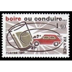 Timbre Yvert No 2159 Campagne sécurité routière, boire ou conduire