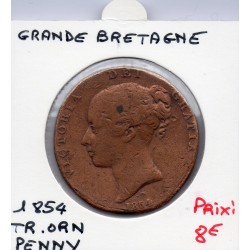 Grande Bretagne Penny 1854 trident ornementé TB, KM 739 pièce de monnaie