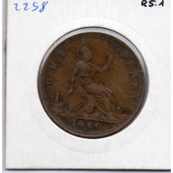 Grande Bretagne Penny 1860 TTB, KM 749 pièce de monnaie