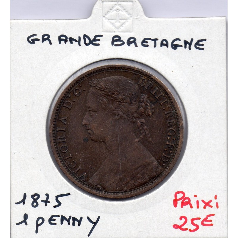 Grande Bretagne Penny 1875 TTB+, KM 755 pièce de monnaie