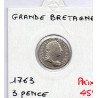 Grande Bretagne 3 pence 1763 TTB+, KM 591 pièce de monnaie
