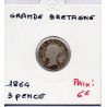 Grande Bretagne 3 pence 1864 B, KM 730 pièce de monnaie