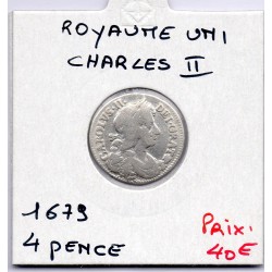 Grande Bretagne 4 pence 1679 TB, KM 434 pièce de monnaie