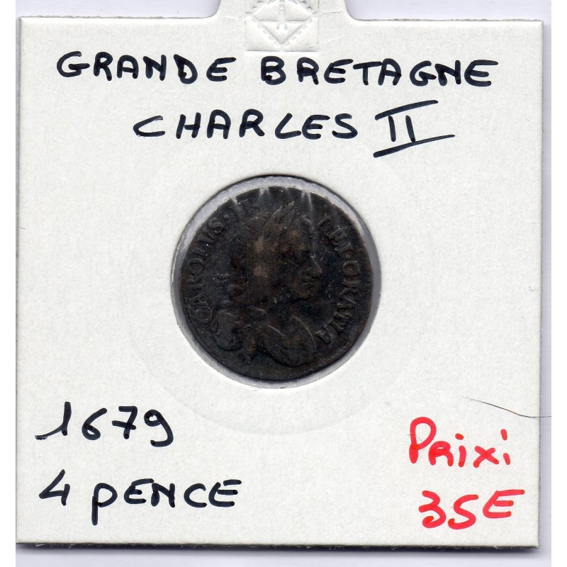 Grande Bretagne 4 pence 1679 TB, KM 434 pièce de monnaie