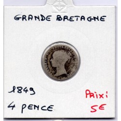 Grande Bretagne 4 pence 1849 B, KM 731  pièce de monnaie