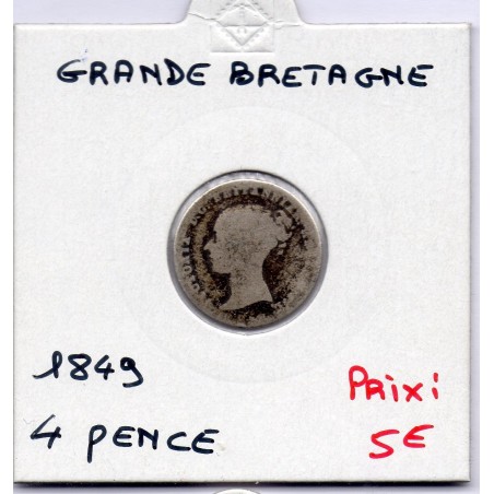 Grande Bretagne 4 pence 1849 B, KM 731  pièce de monnaie