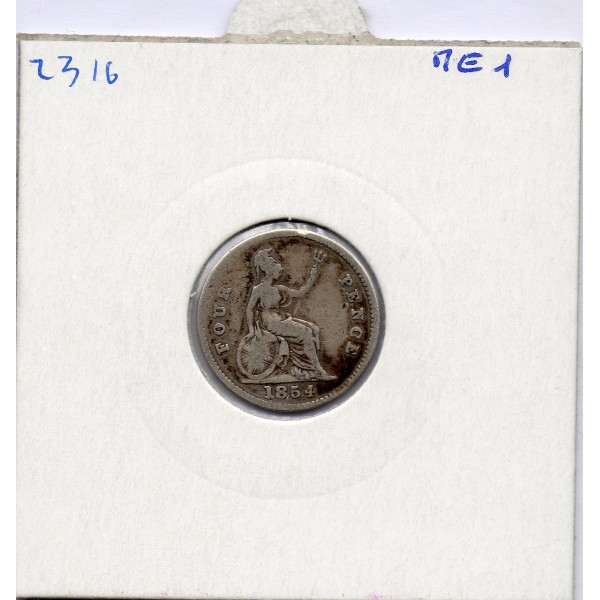 Grande Bretagne 4 pence 1854 B, KM 731  pièce de monnaie