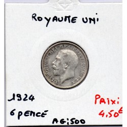 Grande Bretagne 6 pence 1924 TTB, KM 815a  pièce de monnaie