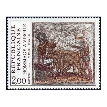 Timbre Yvert No 2174 Hommage à Virgile, mosaique du 2e siécle
