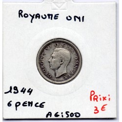 Grande Bretagne 6 pence 1944 TTB, KM 852 pièce de monnaie