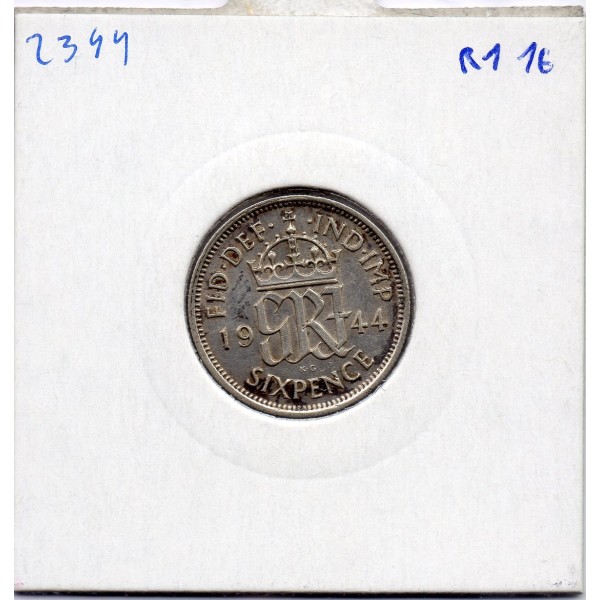 Grande Bretagne 6 pence 1944 TTB, KM 852 pièce de monnaie