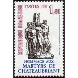 Timbre Yvert No 2177 Hommage aux martyrs de chateaubriand, mémorial de la résistance