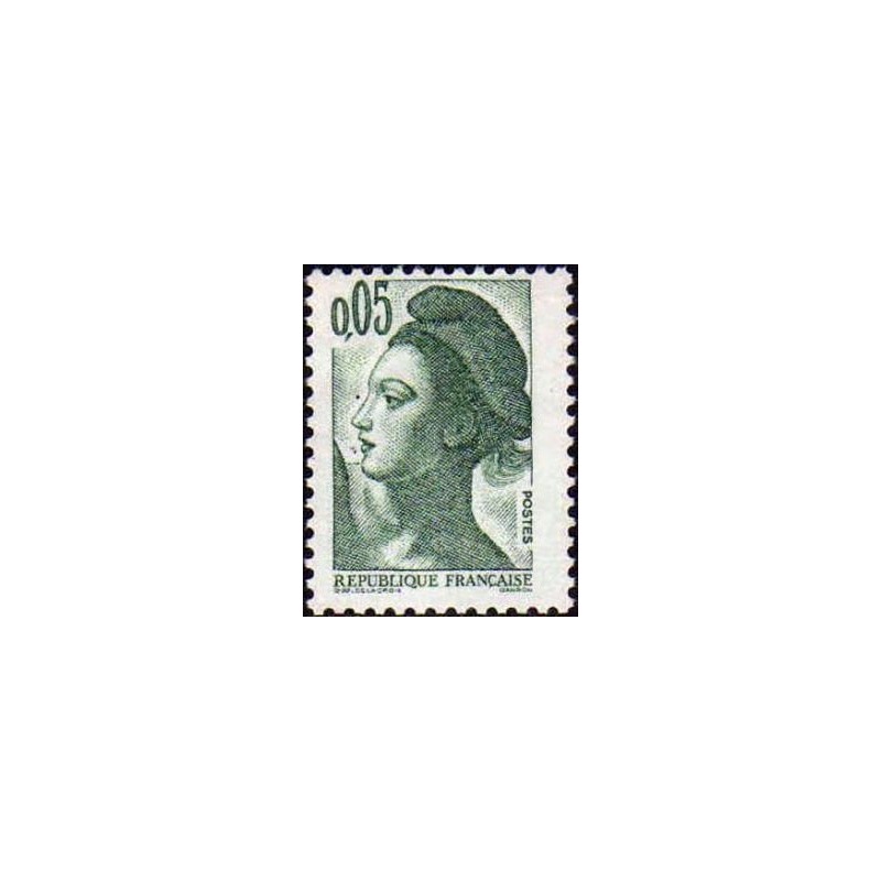 Timbre Yvert No 2178 type marianne Liberté 5ct vert noir