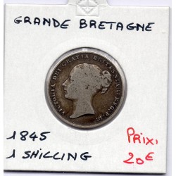 Grande Bretagne 1 shilling 1845 B, KM 734 pièce de monnaie