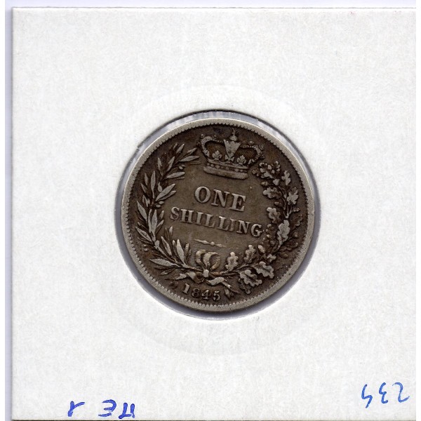 Grande Bretagne 1 shilling 1845 B, KM 734 pièce de monnaie