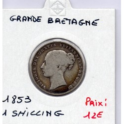 Grande Bretagne 1 shilling 1853 B, KM 734 pièce de monnaie