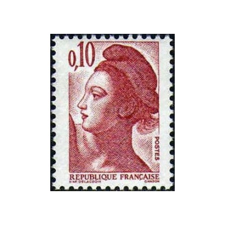 Timbre Yvert No 2179 type marianne Liberté 10ct rouge brun