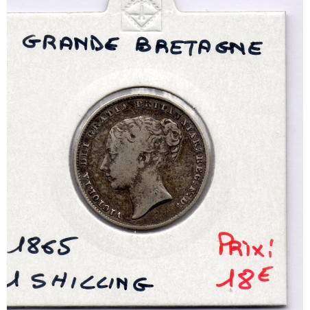 Grande Bretagne 1 shilling 1865 TTB-, KM 734 pièce de monnaie