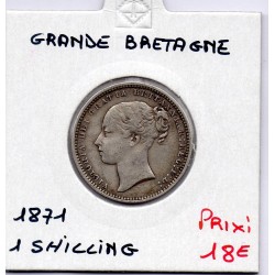 Grande Bretagne 1 shilling 1871 TB+, KM 734 pièce de monnaie