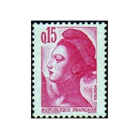 Timbre Yvert No 2180 type marianne Liberté 15ct rose