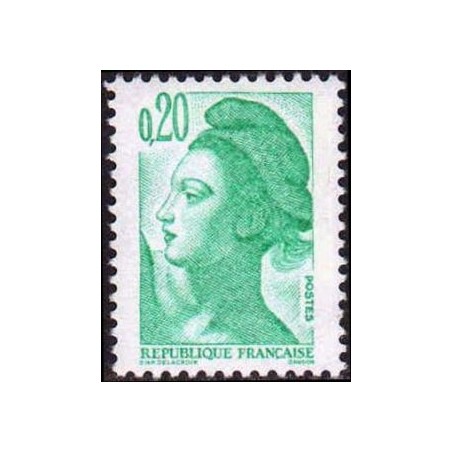 Timbre Yvert No 2181 type marianne Liberté 20ct émeraude