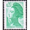 Timbre Yvert No 2181 type marianne Liberté 20ct émeraude