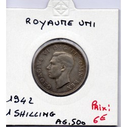 Grande Bretagne 1 shilling 1942 TTB, KM 853 pièce de monnaie