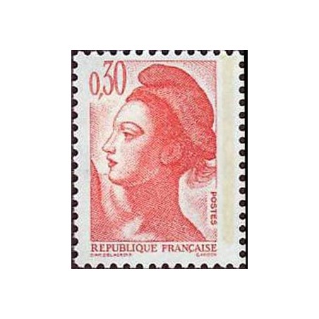 Timbre Yvert No 2182 type marianne Liberté 30ct orange