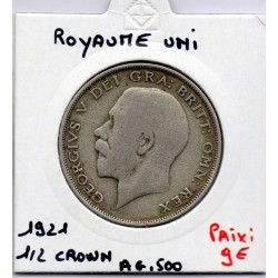 Grande Bretagne 1/2 crown 1921 B, KM 818.1a pièce de monnaie