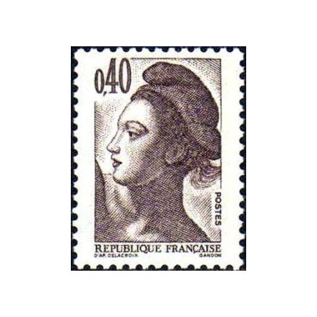 Timbre Yvert No 2183 type marianne Liberté 40ct brun foncé