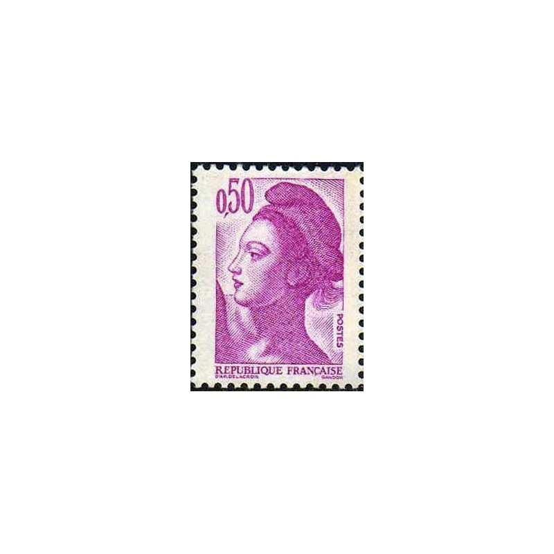 Timbre Yvert No 2184 type marianne Liberté 50ct violet