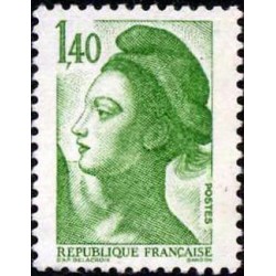 Timbre Yvert No 2186 type marianne Liberté 1.40fr vert