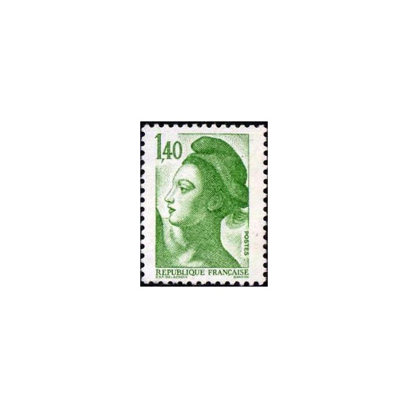 Timbre Yvert No 2186 type marianne Liberté 1.40fr vert