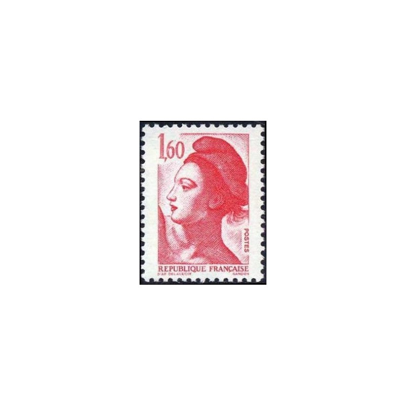 Timbre Yvert No 2187 type marianne Liberté 1.60fr rouge