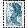 Timbre Yvert No 2190 type marianne Liberté 5fr bleu vert foncé