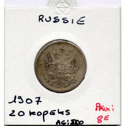 Russie 20 Kopecks 1907 СПБ ЭБ ST Petersbourg Sup, KM Y21a.2 pièce de monnaie