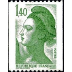 Timbre Yvert No 2191 type marianne Liberté roulette 1.40fr vert