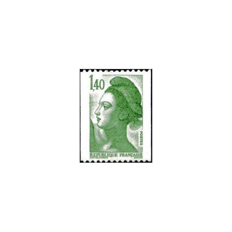 Timbre Yvert No 2191 type marianne Liberté roulette 1.40fr vert