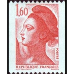 Timbre Yvert No 2192 type marianne Liberté roulette 1.60fr rouge